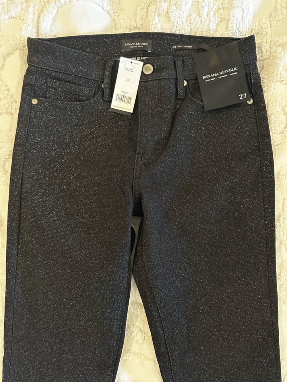 Banana Republic Black Sparkle Slim pants NWT